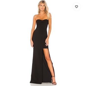 Revolve Likely Ella Strapless Long Black Dress